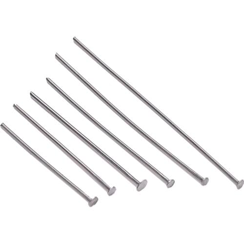 100pcs/Bag 15 25 30 40 45 50 70 mm Stainless steel Flat Head Pin Findings Headpins For Jewelry Making DIY Supplies Accessories