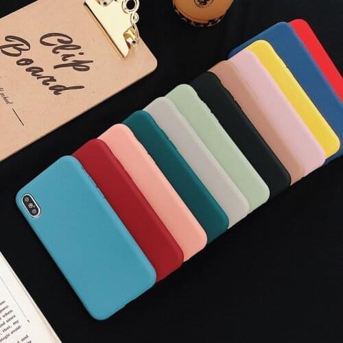 Silicone Solid Color Phone Case For Huawei P40 Lite E P30 P20 Pro 2020 Soft Cover Candy Color For Huawei P Smart Z Plus 2019