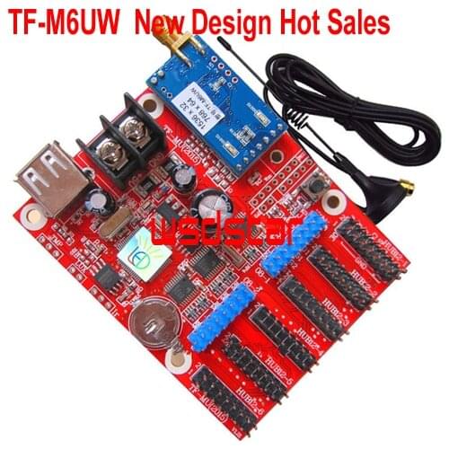 TF-M6UW USB & WIFI communication LED controller card 1536*32 768*64 pixel Support Single & Dual color LED modules Hot Sales