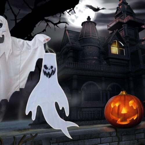 Halloween Windsock Ghost Face Windsock Flag Hanging Outdoor Decoration for Yard Garden Patio Halloween Decorations for Home
