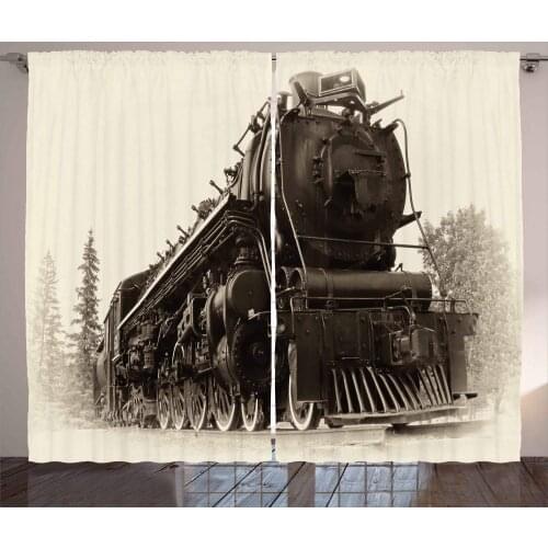 Forest Train Window Curtains Home Decor Kitchen Draperies Curtains for Bedroom Living Room Curtain