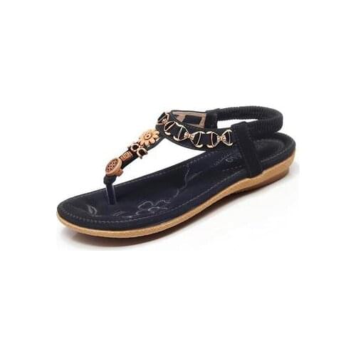 BEYARNE Fast delivery Women sandals 2020 soft PU leather Rhinestone sandals women Summer fashion flip flops sandals women shoes