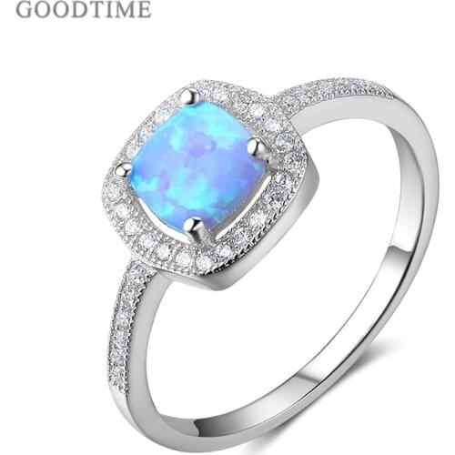 Fashion Ring For Women 925 Sterling Silver Opal Ring Zirconia Anniversary Jewelry Rhinestone Ring For Bridal Wedding Party