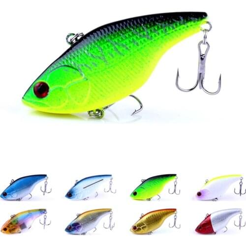 1PC VIB 7.5CM/18g 6# Hook Plastic Hard Bait Vibe Rattle Hooks Isca Artificial Crankbait Pesca fishing lures