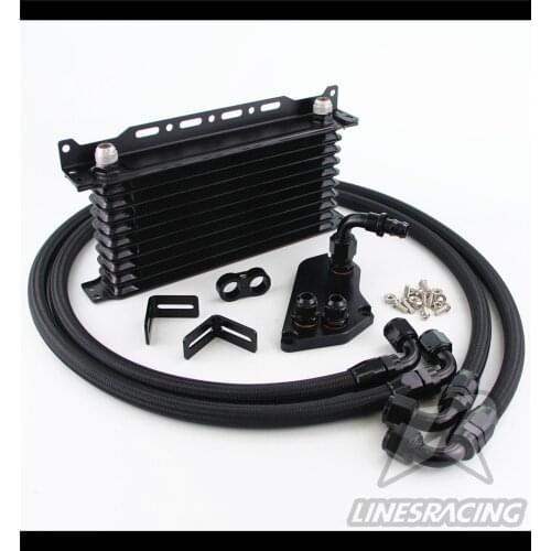 10 Row AN10 Oil Cooler Kit For BMW F30 F31 F35/N20 316i 320i 328i With Bracket
