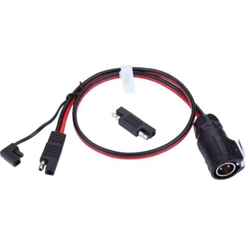 2 Pin Power Industrial Circular Connector to SAE Cable with SAE Polarity Reverse Adapter for Solar Panel Suitcase Furrion