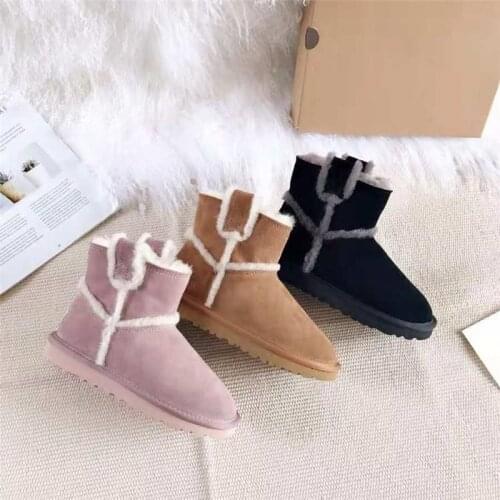 2020 Fashion Thick Snow Boots Women Boots 100% Real Leather Waterproof Winter Warm Winter Boots Mid-calf Boots