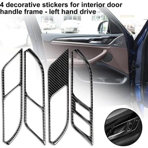 Carbon Fiber 4Pcs Simple Adhesive Inner Door Handle Panel Decor Sticker Dust-proof Panel Trim Sticker Decorative