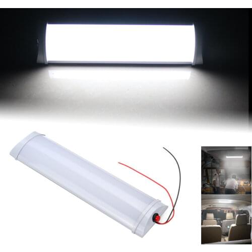 White 72 LED 10W Car Interior LED Dome Light Bar Ceiling Lamp Tube For Van Lorry Truck RV Camper Boat