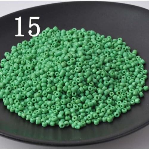 16g 1000pcs 2mm 12/0 Grass Green Round Opaque Loose Spacer Beads Cezch Glass Seed Bead Handmade Jewelry Making DIY Garment Bead