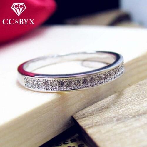 CC Trendy Jewelry Rings For Women Silver Plated Simple Fashion Wedding Engagement Bijoux Femme CZ Diamant Accessory CC1465
