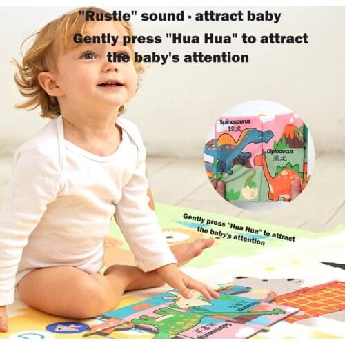 Baby Early Learning Toy Animal Tail Cloth Book Parent-Child Interactive Sound Paper Puzzle Cloth Book Rattle Educational Toys