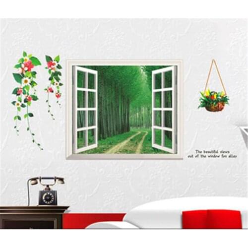 Environmentally-friendly Wall Sticker Window Tree Removable Decorative Wall Sticker Living Room Porch Background Decoration