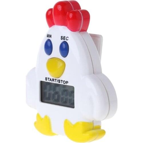 Cute Cartoon Chicken Electronic LCD Digital Countdown Kitchen Timer Cooking Baking Helper 100 Minutes Reminder