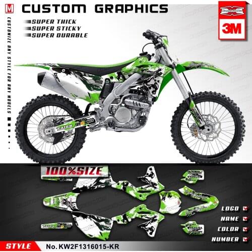 KUNGFU GRAPHICS Personalized Stickers Motorcycle Vinyl Wrap Kit for KX250F KX 250F 2013 2014 2015 2016