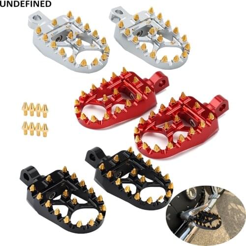 MX Offroad Foot Pegs Golden Wide Fat Footrests CNC Bobber Chopper for Harley Dyna Fatboy Wide Glide Sportster Iron 883 StreetBob