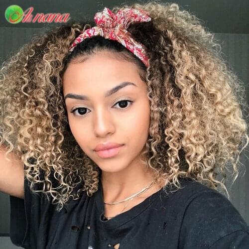 Malaysian Headband Wig #1B/27 Spiral Curly Beginner Friendly Glueless Scarf Remy Human Hair Wigs For Women Full Machine Made Wig