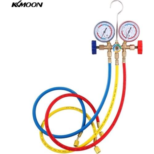 Refrigerant Manifold Gauge Set Air Conditioning Tools with Hose and Hook for R12 R22 R404A R134A Air Condition Refrigeration