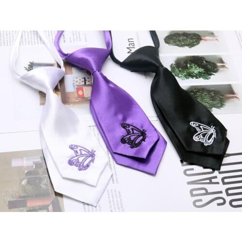 2021 Fashion Ties Street Hip-hop Retro Cute Girly Embroidery Butterfly Small Tie Personality Womens Accessories