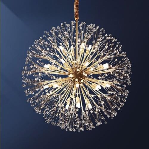 2021 New Modern Dandelion Lamp American Simple Family Living Room Dining Room Net Red Coffee Shop Crystal Chandelier