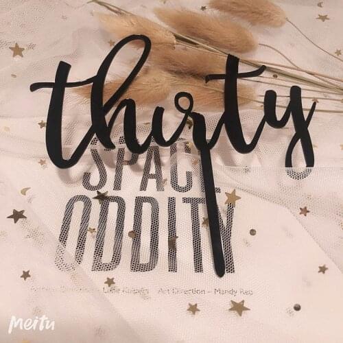 New Thirty Happy Birthday Acrylic Cake Topper Letters Number 30 Acrylic Cupcake Topper For 30th Birthday Party Cake Decorations