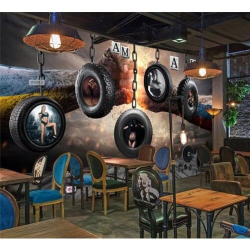 Wallpaper Custom Living Room Bedroom Fitness Hanging Tires Boxing Beauty Sports Mural Wall Home Decor