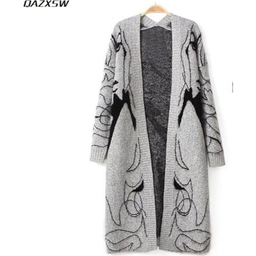 Autumn Women Long Cardigans Loose Casual Harajuku Korean Style Spring Sweater Jacket Female Clothes Mohair Coat Cacaso AC108