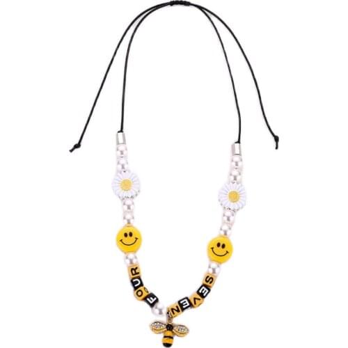 Stars With Necklace Small Bees Diamonds Daisies Men And Women Hip Hop Smiley Faces Pearl Letters Tide Brand Couple Accessories