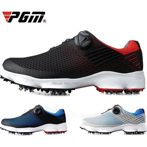 PGM Trianning Men Waterproof Sneakers Soles Rotating Shoelaces Non-slip Studs Shoes Breathable Sports Wear Resistant Microfiber