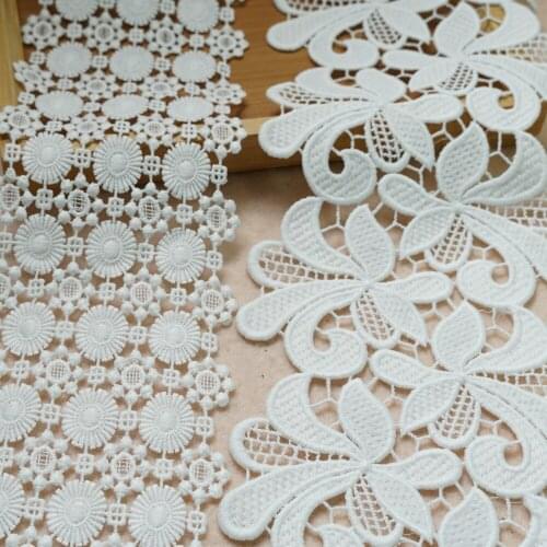 Hollow embroidery lace trim sewing ribbon guipure lace fabric trim dolls lace DIY Garment Accessories african wedding lace