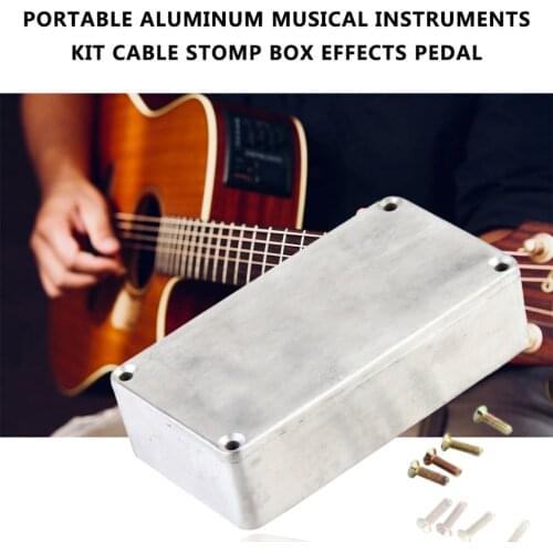 Portable Aluminum Musical Instruments Kit Cable Stomp Box Effects Pedal Enclosure For Guitar Effect Style Cases Holder