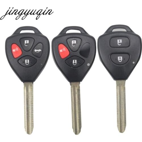 Jingyuqin 50pcs/lot 4 Button Remote Key Shell Fob For TOYOTA Corolla Avalon Camry Matrix RAV4 Venza Yaris Case Uncut Blade