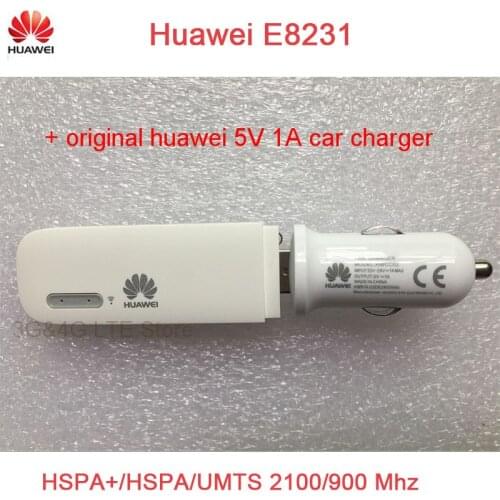 Unlocked Original Huawei E8231 with original huawei 5V 1A car charger 21M 3G USB wifi modem