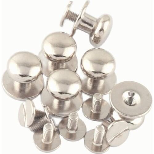 8*10mm Silver Screw Rivets Metal Button Screw Back Studs Screw Studs for Handbag Belt Leather Craft Screw Studs Rivet Stud