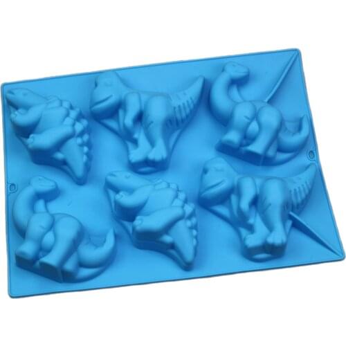 Silicone Cake Mold 6 Holes Dinosaur Silicone Jelly Pudding Mold Silicone Chocolate Molds E741