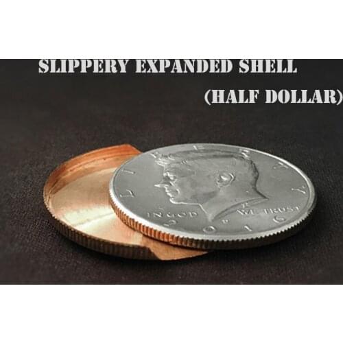 Slippery Expanded Shell (Half Dollar) Magic Tricks Close Up Magia Appear/Vanish Coin Magie Illusion Mentalism Gimmick Props