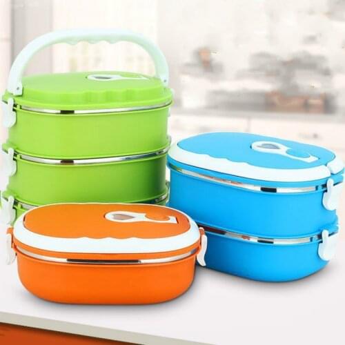 Modern personality simple stainless steel insulated lunch box large capacity student adult square insulated lunch box LX112501
