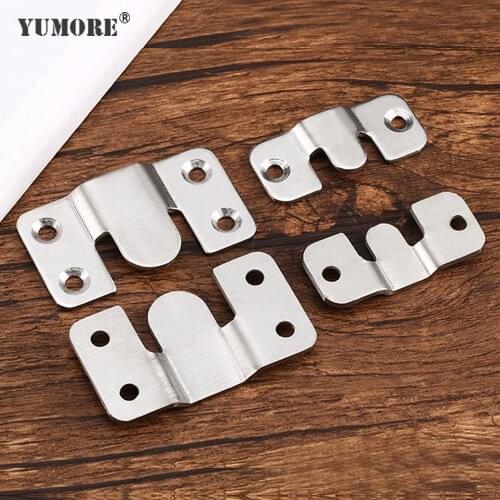 YUMORE 4pcs/lot Heavy Duty Wall Picture Frame Hanger Display Hook Sofa Bed Interlocking Mount Bracket Furniture Connector Screw