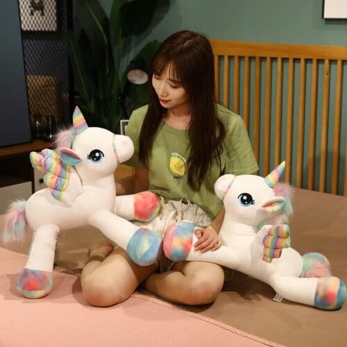 1pc 40/55cm Kawaii Unicorn Pegasus Plush Toys Wonderful Unicorn Toys Stuffed Soft Animal Horse Pillow Lovely Gift for Baby Kids