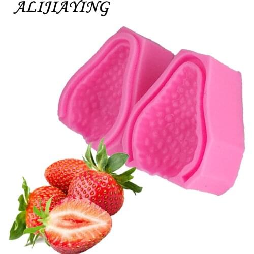 1Pcs Strawberry shape Silicone Fondant Molds Cake Decorating Tools Sugar cake decorating supply dessert tool D1278