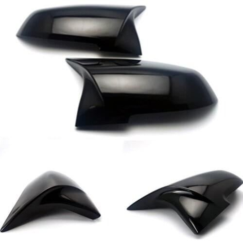 2pcs Gloss Black Side Mirror Cover Cap Rearview For BMW i3 i3S series 2014-2018 Car Accessories