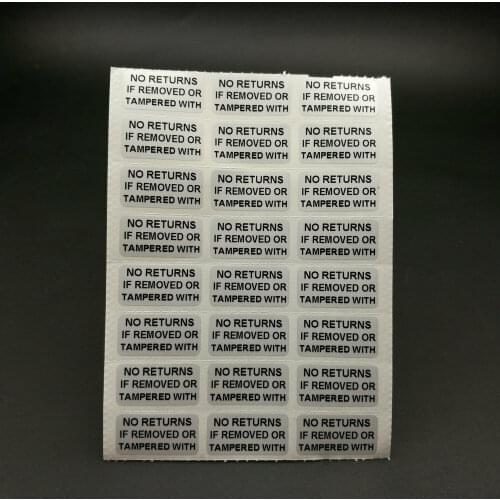 20mm x 10mm Warranty Sticker No Return If Removed Or Tempered With Sticker 1200PCS