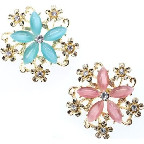 20pcs/lot Hot selling Customized gold plated Rhinestone crystal sparkly flower Jewelry brooch pin for gift/dress