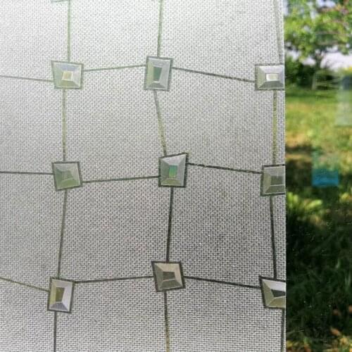 Diamond glass Film 3D Static Cling Decorative Privacy Laser Gemstone anti-UV Self-Adhesive Window film for furniture 45*300cm