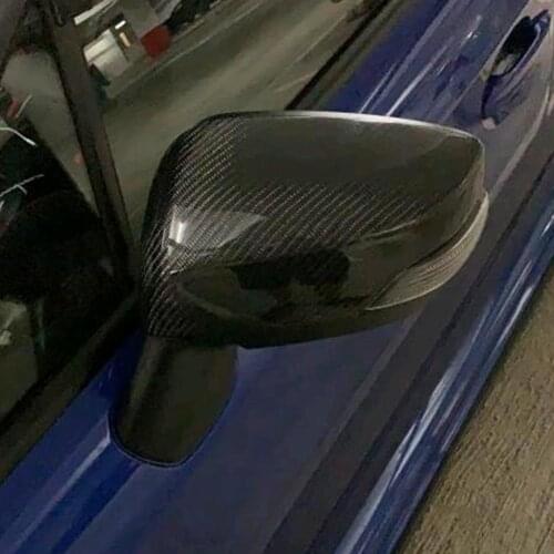 Car Styling 2PCS Real Carbon Fiber Side Rearview Mirrors Cover Trim for Subaru WRX STi 2015-2019 Accessories