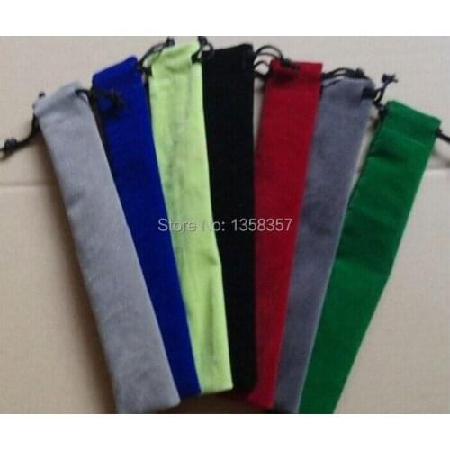Free shiping 3.5*17cm velvet jewelry pouch velvet pouch pen pouch velvet record pen pouch soupspoon pen bag custom logo