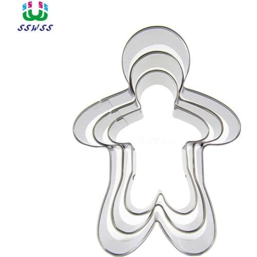 Big Middle And Small Gingerbread Man Shape Cake Decorating Fondant Cutters Tools Set,Cookie Biscuit Baking Molds,Direct Selling