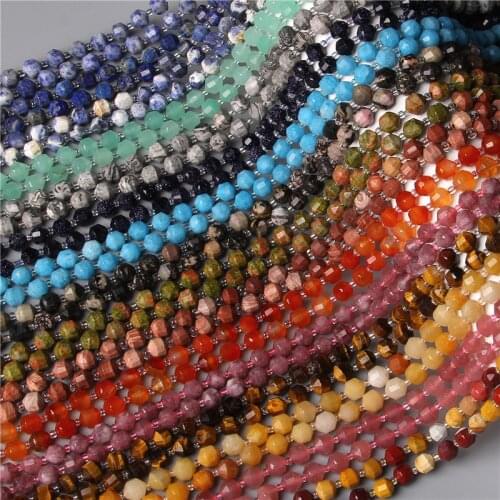 Wholesale 16pcs/lot Natural Faceted Loose Stone Spacer Beads Charms For Women Jewelry Making DIY Bracelet Accessories 15'' 10MM