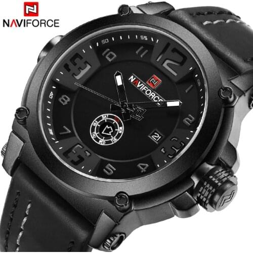 Top Brand Luxury NAVIFORCE 9099 Mens Watches Sport Quartz-Watch Leather Strap Clock Men Waterproof Wristwatch Relogio Masculino