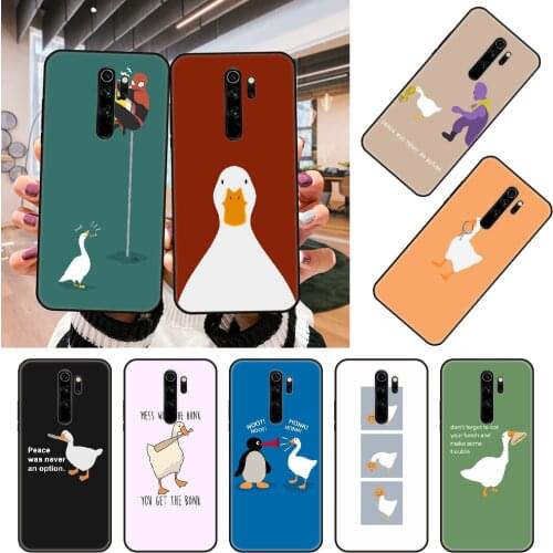 Phone Case For Xiaomi Redmi 8 8A 7A 7 K20 Note 9 9S Pro 4 5 Plus Black Cover Funda Soft Shell Art Goose Game Interesting Duck